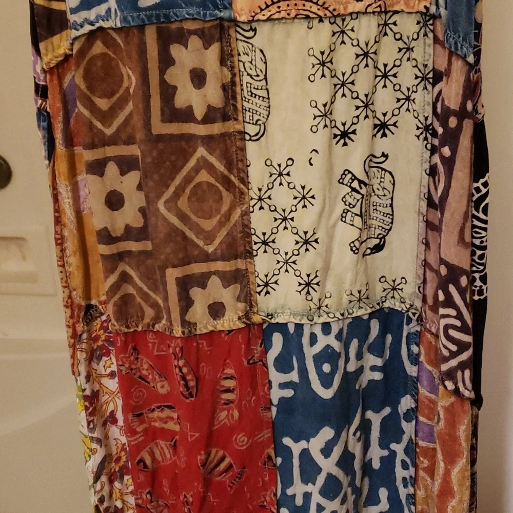 Vintage Sacred Threads Maxi Slip Drss With Side Slips Sz S - Picture 4 of 17